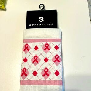 Breast cancer awareness compression socks - pink ribbon argyle